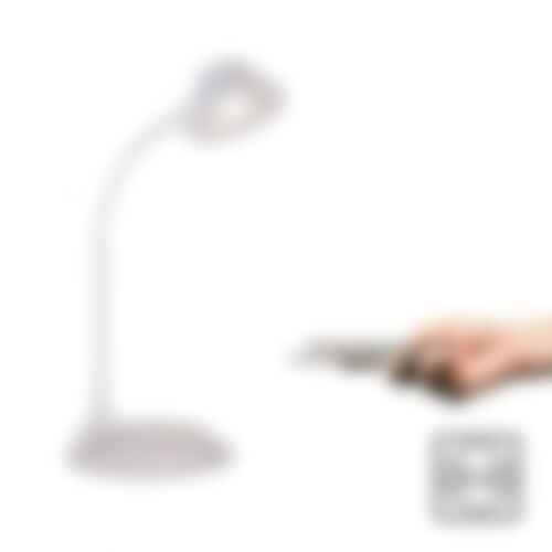 Stolní lampy pracovní - LD 14414-16 PUCKI LED stolní lampa bílá bezdrátové nabíjení telefonu dotykový stmívač flexibilní otočné 3000K - JUST LIGHT - foto 1