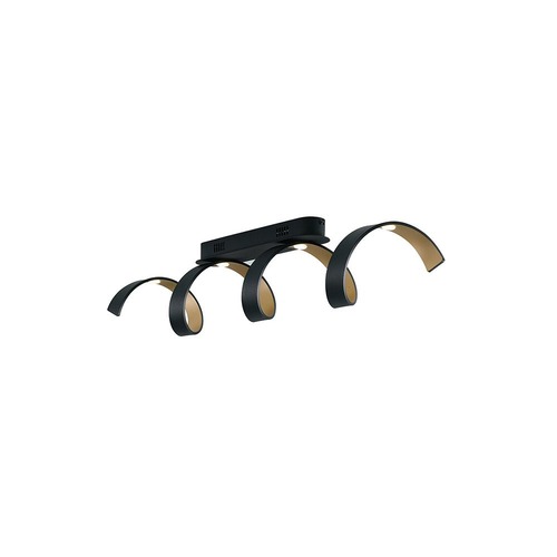 Dekorativní - FAN LED-HELIX-PL4 NER Stropní LED svítidlo HELIX černá/zlatá, 20 W, 1680 lm, 4000 K, 80 x 18 cm - FANEUROPE - foto 1