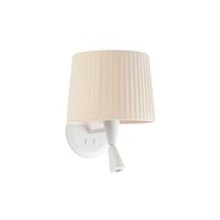 Dekorativní - FARO 64308-35 SAMBA bílá/skládaná nástěnná lampa, béžová, se čtecí lampičkou - FARO