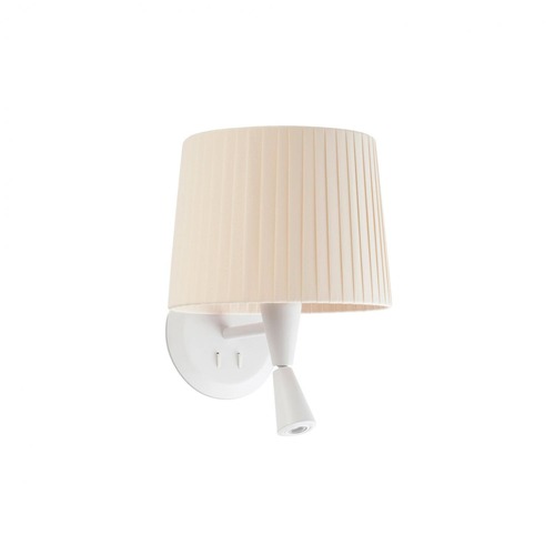 Dekorativní - FARO 64308-35 SAMBA bílá/skládaná nástěnná lampa, béžová, se čtecí lampičkou - FARO - foto 1