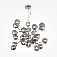 Vícečetná - M MOD545PL-24CH Závěsné svítidlo Dallas 24xG9 max 28W kouřové sklo chrom kov designové - MAYTONI