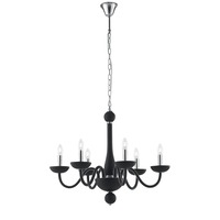 Dekorativní - FAN I-ALFIERE/6 NERO Závěsné svítidlo Alfiere, černé/chrom, 6 x E14, 74 x 178 cm - FANEUROPE