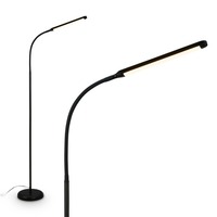Stojací lampy - BRILO 1660015 Mura stojanová lampa - 6W, 600lm, LED, stmívatelné, dotykový vypínač, nastavitelné, černá - BRILO