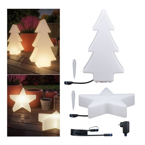 Dekorační - P 5022 Plug &amp; Shine set LED světelný objekt strom + hvězda IP67 3000K 2,8W bílá - PAULMANN - foto 1