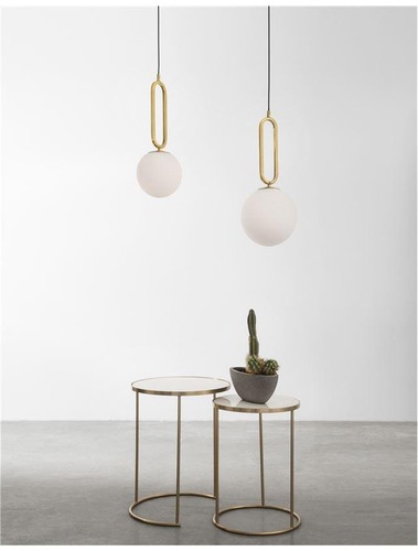 Koule - NV 9191201 Závěsné svítidlo GRUS mosazný kov opálové sklo E27 1x12W 230V IP20 bez žárovky - NOVA LUCE - foto 1