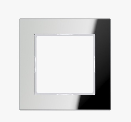 Vypínače a zásuvky - JU AC581GLSI VÝPRODEJ VZORKU - Rámeček sklo stříbnrá / zrcadlo AC 581 GL SI - JUNG - foto 1