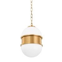 Koule - HVLG 272-41-CE Závěsné svítidlo BROOMLEY mosaz/sklo mosaz/opál E27 1x8W - HUDSON VALLEY (Corbettt)