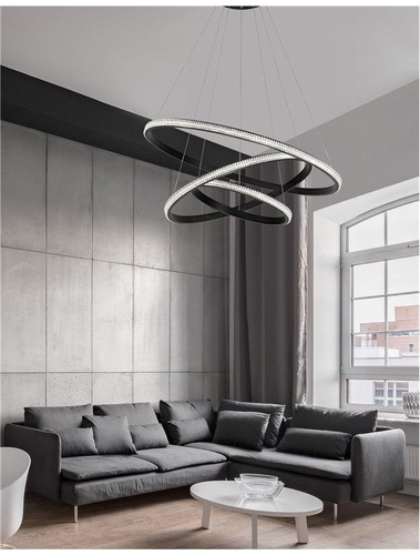 Kruhová - NV 9481093 Závěsné svítidlo NAGER černý hliník a akryl LED 62W 230V 3000K IP20 stmívatelné - NOVA LUCE - foto 1