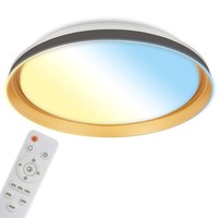 Akční zboží - BRILO 3943015 AKCE - Gima stropní svítidlo pr.51 cm - 48W, 5200lm, LED, stmívatelné, dálkový ovladač, CCT, černá/zlatá - BRILO
