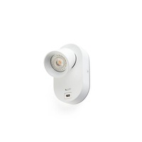 Bodová - FARO 40135 CORB bílá nástěnná lampa GU10+USB - FARO