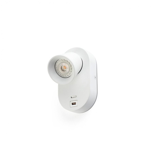 Bodová - FARO 40135 CORB bílá nástěnná lampa GU10+USB - FARO - foto 1