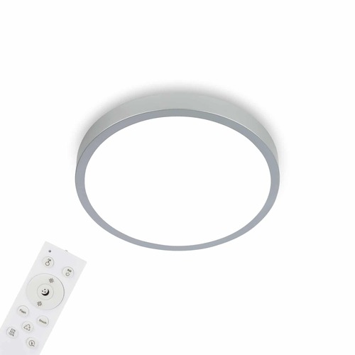 Kruhová - BRILO 3709-014 RGBW LED přisazené svítidlo pr. 38 cm, 22 W, 2900 lm, stříbrná - BRILO - foto 1