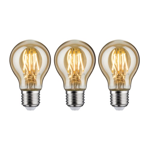 E27 - P 5079 Vintage Edition set LED žárovka E27 230V 3x4,7W 2500K zlatá - PAULMANN - foto 1