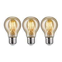 E27 - P 5079 Vintage Edition set LED žárovka E27 230V 3x4,7W 2500K zlatá - PAULMANN