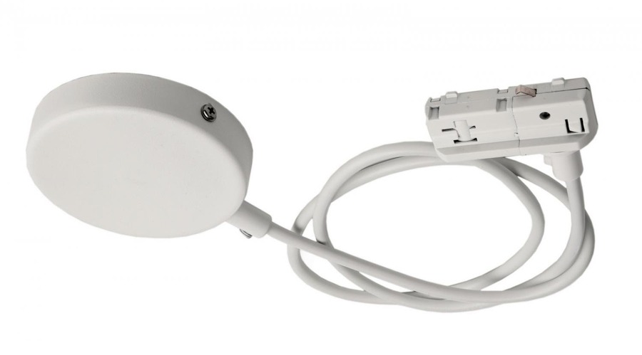 Lišty a příslušenství - IMPR 720010 Deko-Light 1-fázový kolejnicový systém, D One flexibilní napájení se stropní krytkou, 220-240V bílá RAL 9016 1000 mm - LIGHT IMPRESSIONS - foto 1