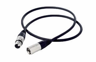 Příslušenství - IMPR 819066 XLR kabel 3-pólový Male/Female Neutrik černý 1m - LIGHT IMPRESSIONS