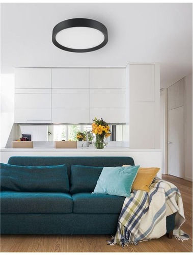 Kruhová - NV 9818452 Stropní svítidlo LUTON černý hliník matný bílý akrylový difuzor LED 47W 230V 3000K IP20 - NOVA LUCE - foto 1