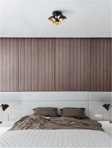 Dekorativní - NV 9555810 Stropní svítidlo GEETI matná černá a zlatý kov E14 3x5W 230V IP20 bez žárovky - NOVA LUCE - foto 1
