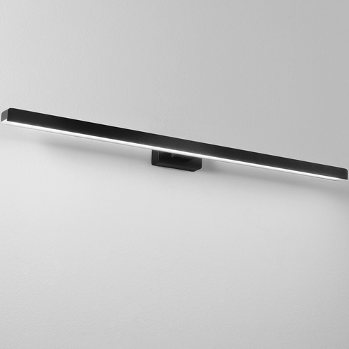 Nad obrazy/zrcadla - FAN LED-W-LANCER-C NERO Nástěnné LED svítidlo Lancer (černé) ke zdi/zrcadlu 13 W, 1000 lm, 3000 K, IP54, 75 x 9 x 4 cm - FANEUROPE - foto 1