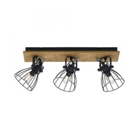 Bodová - LD 15119-18 TARO LED stropní svítidlo přírodní dřevo černá 3 ramenné otočné industriální design - LEUCHTEN DIREKT / JUST LIGHT
