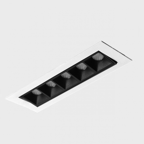 Hranatá - KHL K51301.02.RF.WH-BK.45.ST.9.40.PU NSES TILT zapuštěné svítidlo s rámečkem bílá-černá 10 W 4000K PUSH - KOHL-Lighting - foto 1