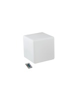 Na stůl - FAN I-GECO-CUBO-L30 Nabíjecí venkovní svítidlo LED Geco, bílé, 4 W, 240 lm, RGBW, stmívatelné, IP65, vč. dálk. ovl., 30 x 30 x 30 cm - FANEUROPE