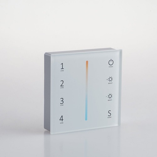 Ovladače - FAN RF-WALLPAD-2CH Nástěnný ovladač RF 2,4 GHz CCT bílá 4 zóny 2 kanály, 8,6 x 8,6 x 3,6 cm - FANEUROPE - foto 1