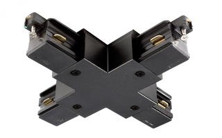 Lišty a příslušenství - IMPR 720029 Deko-Light 1-fázový kolejnicový systém, D One X-spojka, 220-240V černá RAL 9011 121 mm - LIGHT IMPRESSIONS