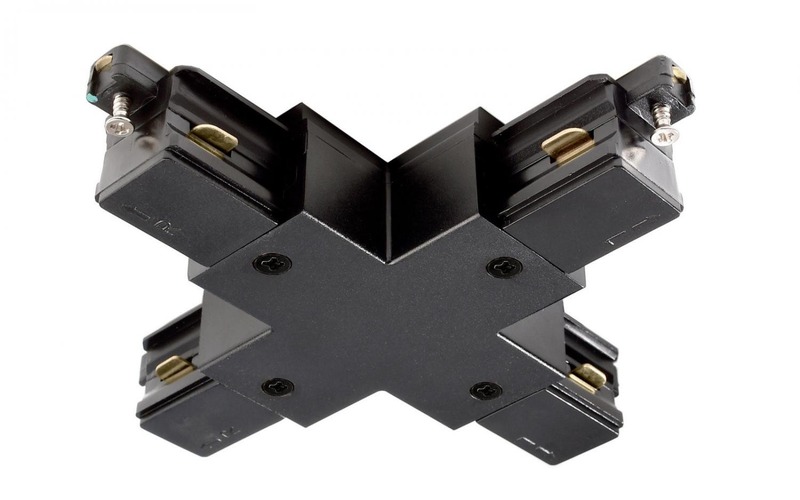 Lišty a příslušenství - IMPR 720029 Deko-Light 1-fázový kolejnicový systém, D One X-spojka, 220-240V černá RAL 9011 121 mm - foto 1