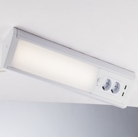 Podélná - FAN LED-HABILIS-AP LED lišta HABILIS bílá, hliník/polykarbonát, 15 W, 1750 lm, 4000 K, 1xSCHUKO + 2xUSB, 12,2 x 78,5 x 7,9 cm - FANEUROPE