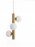 Dekorativní - NV 9724581 Závěsné svítidlo JAKLIN opálové sklo antický mosazný kov zlatý kabel G9 3x5W 230V IP20 bez žárovky - NOVA LUCE