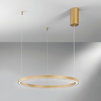 Kruhová - FAN LED-HOOP-S60-ORO Závěsné LED svítidlo HOOP zlatá, 30 W, 4500 lm, CCT, 60 x 150 cm - FANEUROPE