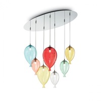 Vícečetná - ILUX 100937 Závěsné svítidlo Ideal Lux Clown SP7 color 100937 barevné 80cm   - IDEALLUX