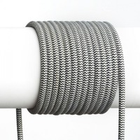 Kabely, šňůry - RED R12216 FIT textilní kabel 3X0,75 1bm černá/bílá - RED - DESIGN RENDL
