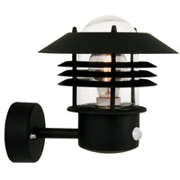 Nástěnná - NOR 25101003 Venkovní nástěnné svítidlo Vejers Sensor 1x60W E27 černá čirá - NORDLUX