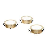 Kruhová - FAN INC-FUSION-3X5W ORO Zápustné svítidlo LED Fusion, zlatá/hliník, 3 x 5 W, 1200 lm, 4000 K, 7 x 7 x 3,2 cm - FANEUROPE