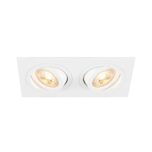 Hranatá - LA 1008509 NEW TRIA® 155 zapuštěné stropní svítidlo, čtvercové, 2 x GU10, dvoulampa, bílá barva. - BIG WHITE (SLV) - foto 1