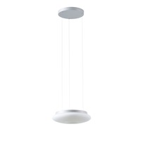 Kruhová - OS SAT67927 SATURN LE1 závěsné skleněné svítidlo stříbrná / bílá IP20 4000 K 16W LED - OSMONT