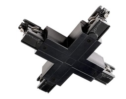 Lišty a příslušenství IVELA - IMPR 710035 Deko-Light kolejnicový systém 3-fázový 230V D Line X-spojka levé-levé-pravé-pravé 230V černá RAL 9011 166  - LIGHT IMPRESSIONS