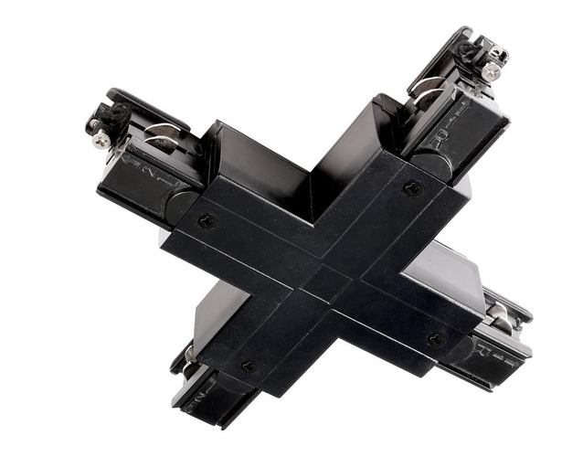 Lišty a příslušenství IVELA - IMPR 710035 Deko-Light kolejnicový systém 3-fázový 230V D Line X-spojka levé-levé-pravé-pravé 230V černá RAL 9011 166  - LIGHT IMPRESSIONS - foto 1