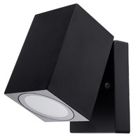 LED nástěnné svítidla - Nástěnná lampa Černé tělo GU10 Zásuvka Hliník