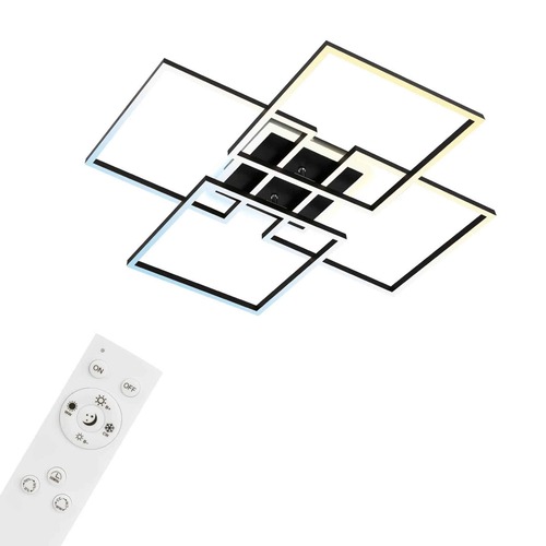 Hranatá - BRILO 3515-015 CCT LED stropní svítidlo, 72,4 cm, 50 W, 5500 lm, černá - BRILO - foto 1