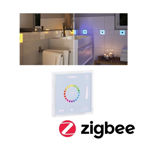 SmartHome Paulmann - P 78423 LumiTiles příslušenství Smart Home Zigbee Square Touch Modul IP44 100x10mm bílá umělá hmota/hliník - PAULMANN - foto 1