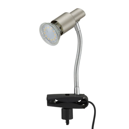 Stolní lampy s klipem - BRI 2877012P Flexibilní svítidlo se svorkou 12 cm 1xGU10 3W 250lm matný nikl (starý kód: BRI 2877-012P) - BRILONER - foto 1