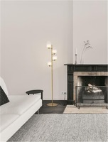 Stojací lampy - NV 9009248 Stojací lampa BALOR opálové sklo a mosazný kov 4xG9 - NOVA LUCE