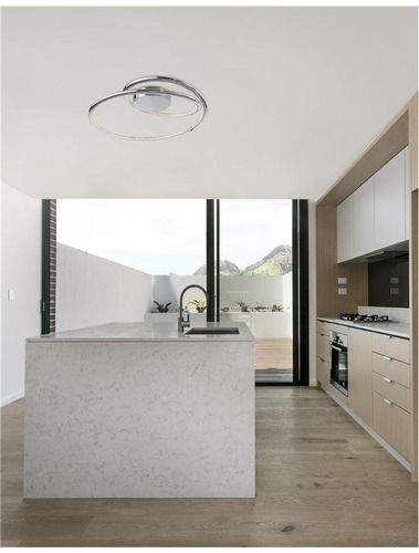 Kruhová - NV 81007201 Stropní svítidlo PLASENCIA chromovaný hliník a akryl LED 27W 230V 3000K IP20 - NOVA LUCE - foto 1