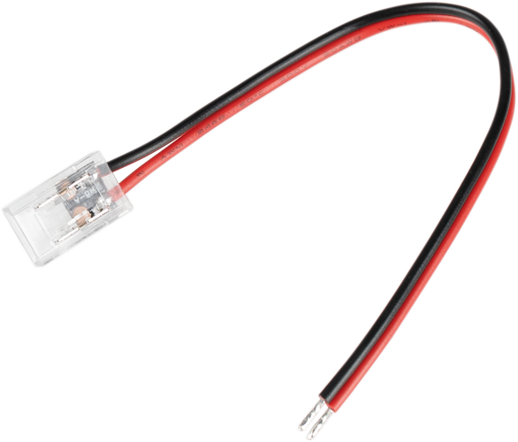 Spotřební materiál a příslušenství - Jeden koncový konektor bílý drát 8mm pro COB Strip - foto 1