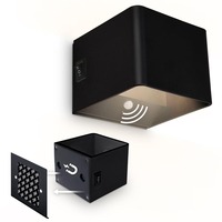 Nepřímé osvětlení - BRI 3879015 Borra nástěnné svítidlo - 1,5W, 100lm, bezdrátové, LED, s pohybovým čidlem, černé - BRILONER