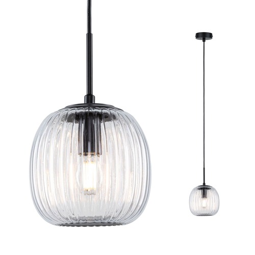 Koupelnová - P 71147 LED závěsné svítidlo Ruya E14 max. 20W sklo/černá mat - PAULMANN - foto 1