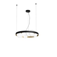 Dekorativní - FAN I-SONETTO-S5 Závěsné svítidlo SONETTO černá/zlatá, 5xG9, 55x150 cm - FANEUROPE